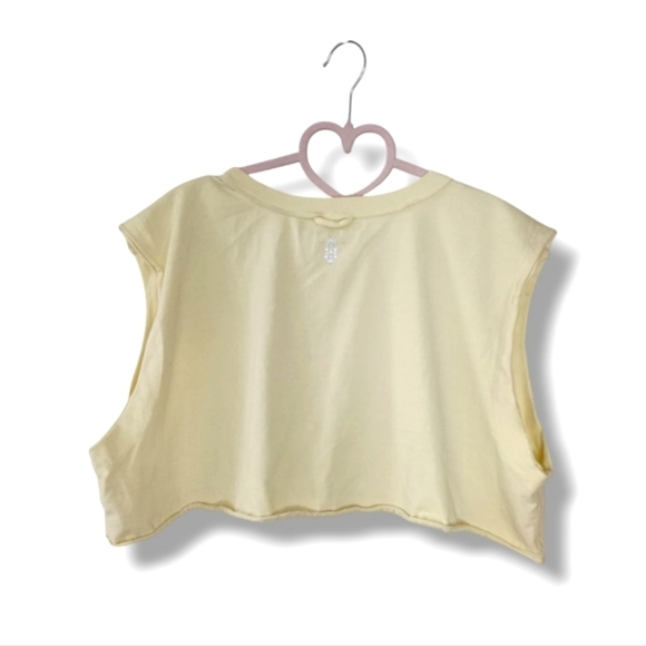 Free People Movement Active Crop Top in Pale Yellow Size Medium - Picture 3 of 8